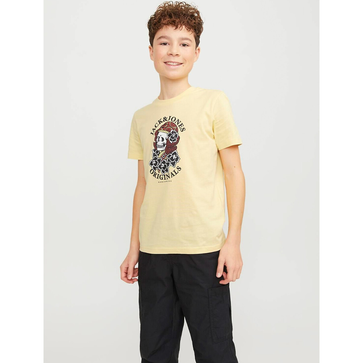 футболка с коротким рукавом laredoute для мальчика, желтая