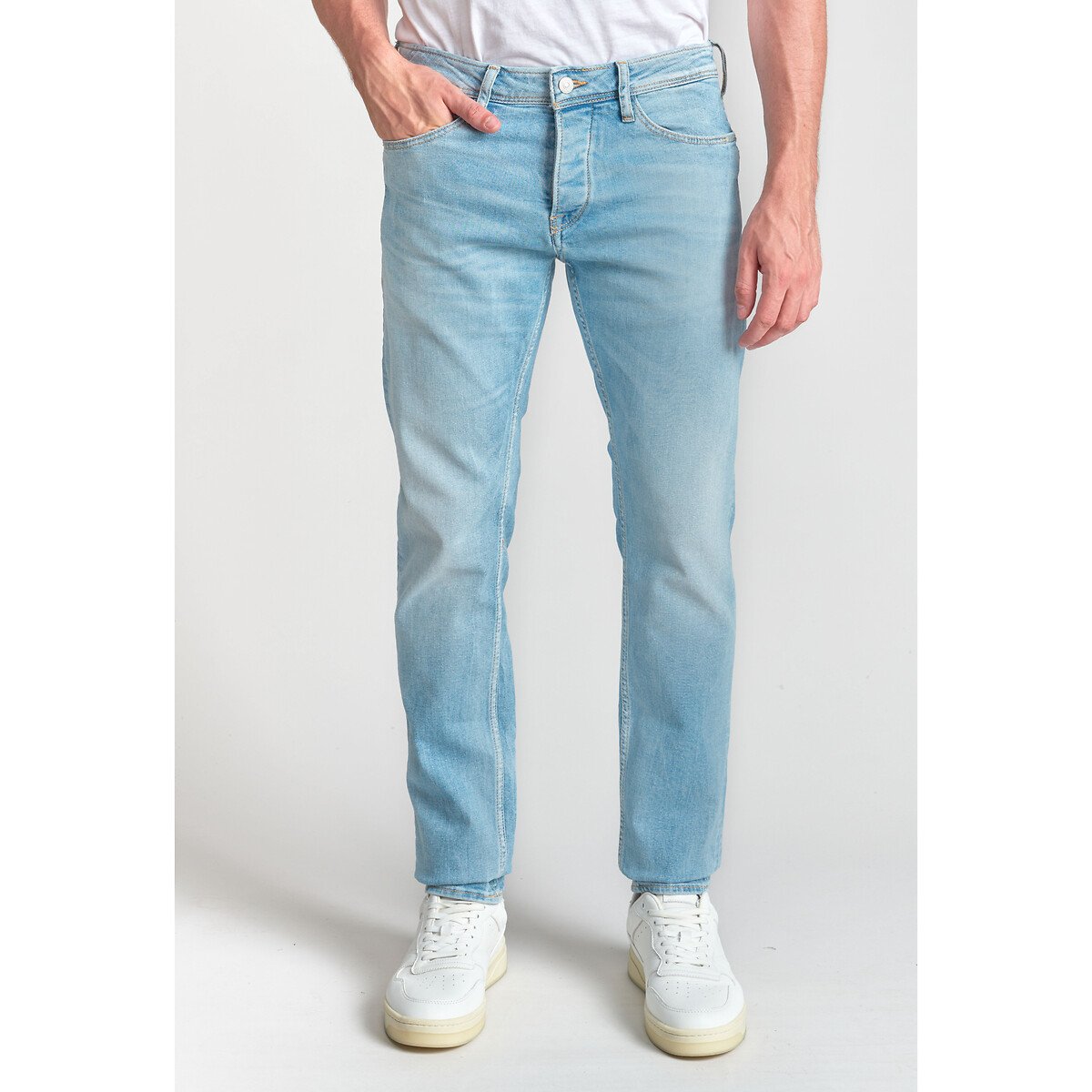 мужские зауженные джинсы laredoute, синие