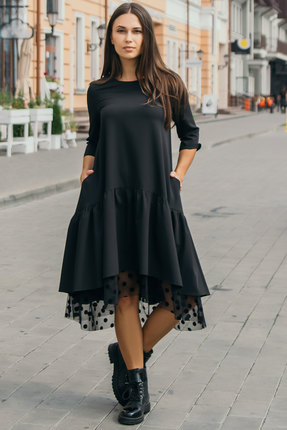 женское повседневные платье krasa, черное