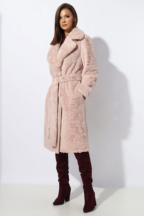 женское пальто миа мода, розовое