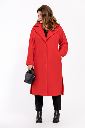 женское пальто teza, красное