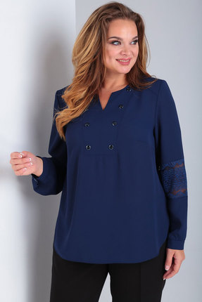 женская блузка ксения стиль, синяя