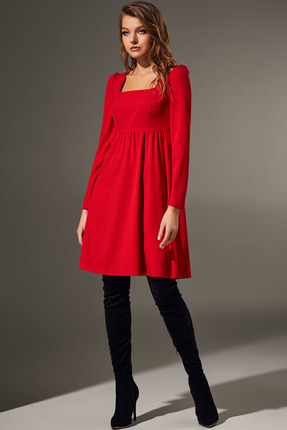 женское повседневные платье andrea fashion, красное