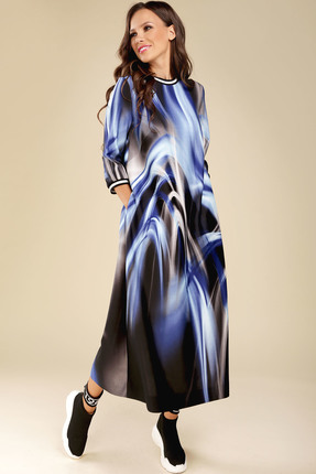 женское повседневные платье teffi style, синее