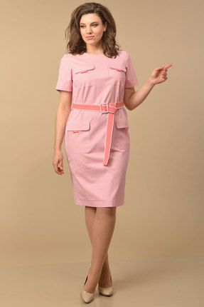 женское платье для офиса lady style classic, розовое
