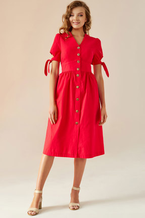 женское повседневные платье andrea fashion, красное