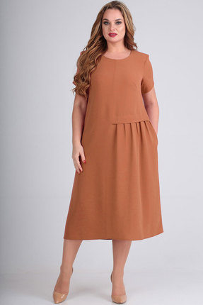 женское повседневные платье elga, коричневое