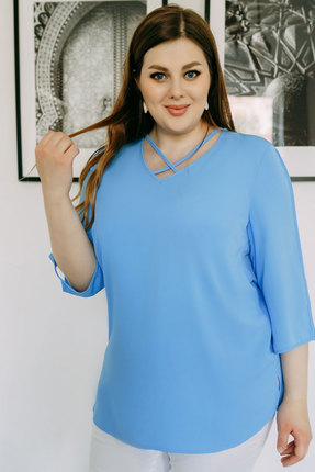 женская блузка olga style, голубая
