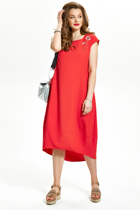 женское повседневные платье teza, красное