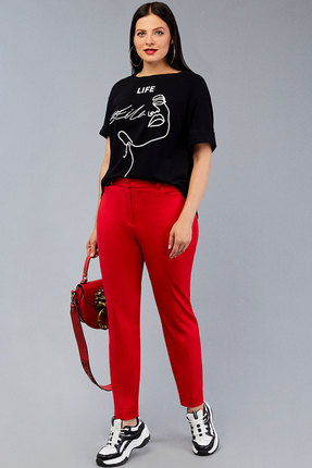 женские брюки emilia style, красные