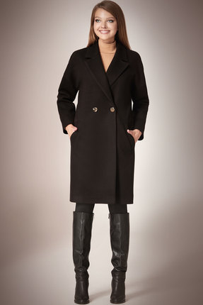 женское пальто andrea fashion, черное