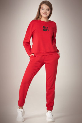 женский спортивный костюм andrea fashion, красный
