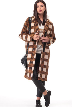 женское пальто таиер, коричневое