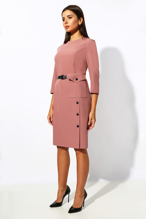женское платье для офиса миа мода, розовое