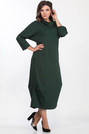женское повседневные платье lady style classic, зеленое