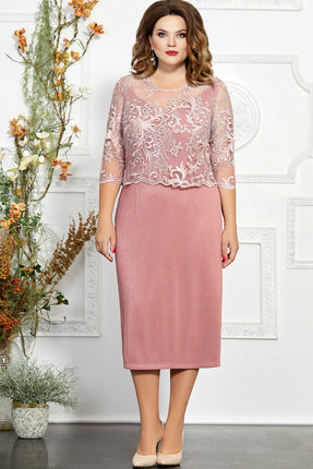 женское вечерние платье mira fashion, розовое