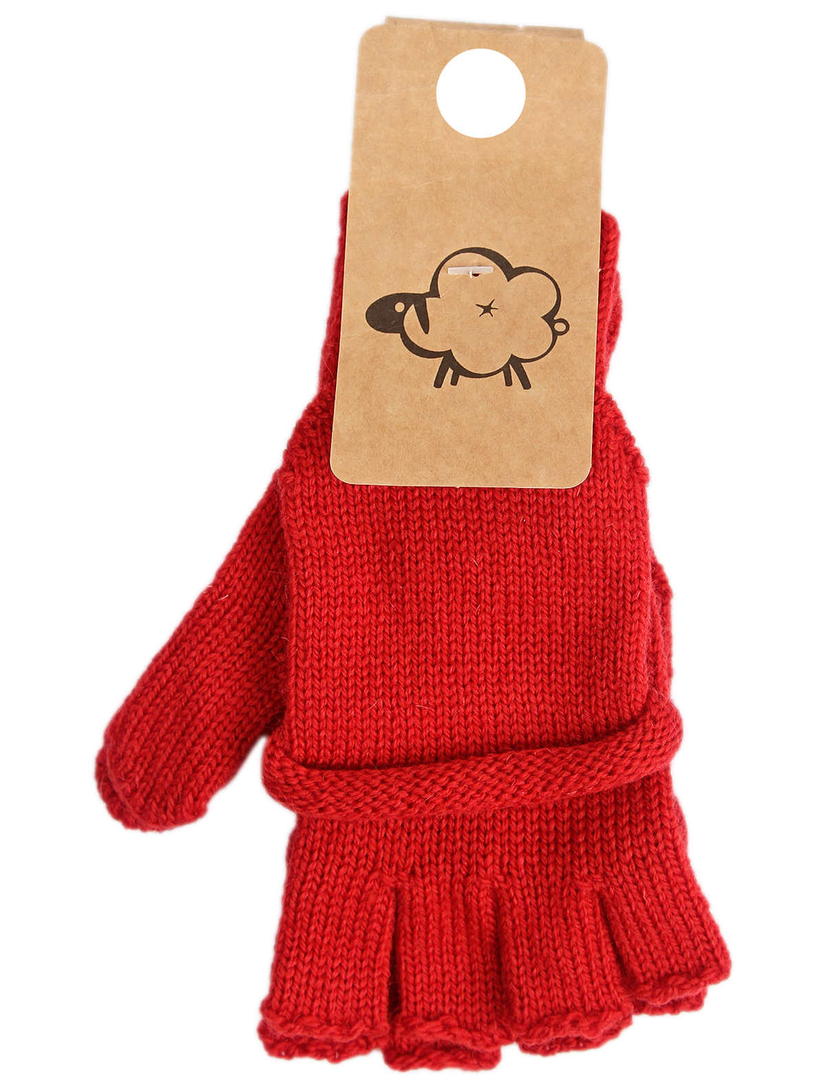 перчатки wool & cotton для девочки, красные