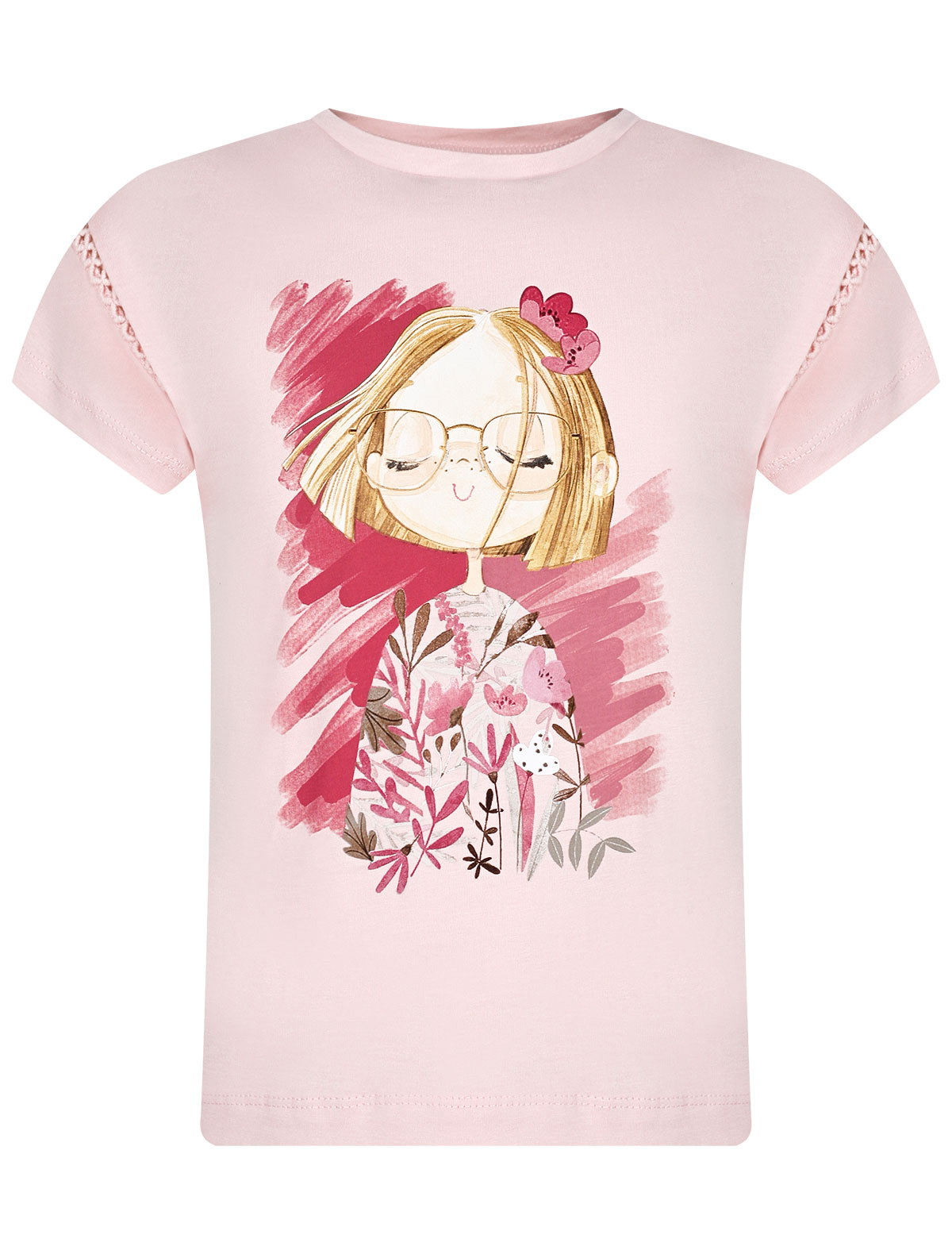 футболка mayoral для девочки, розовая