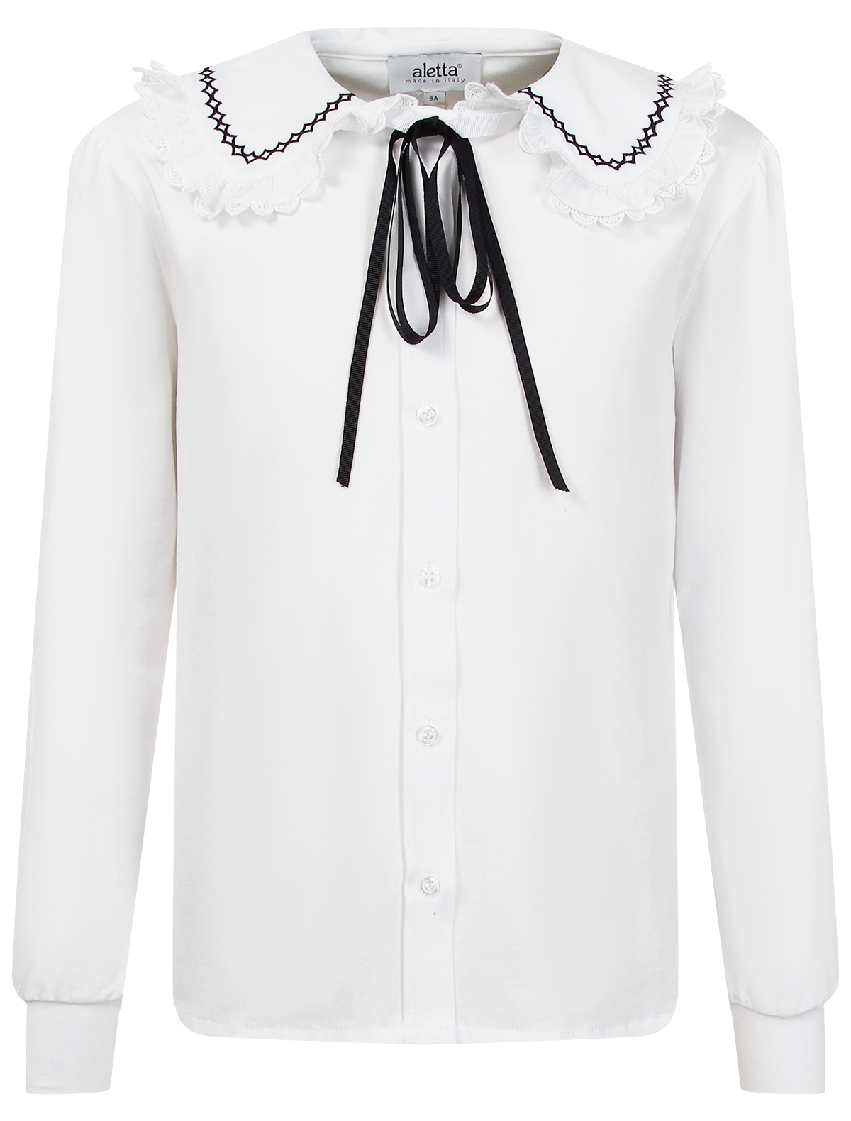 блузка с длинным рукавом aletta для девочки, белая