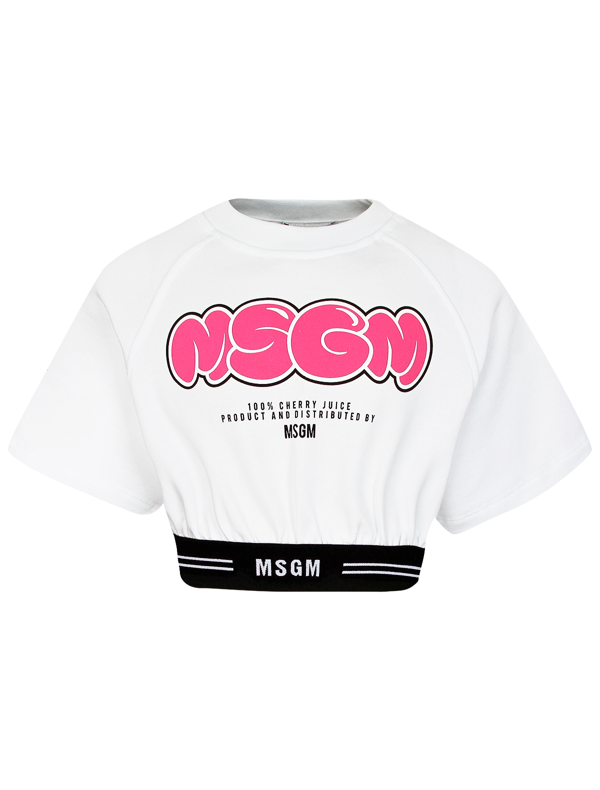 футболка msgm для девочки, белая