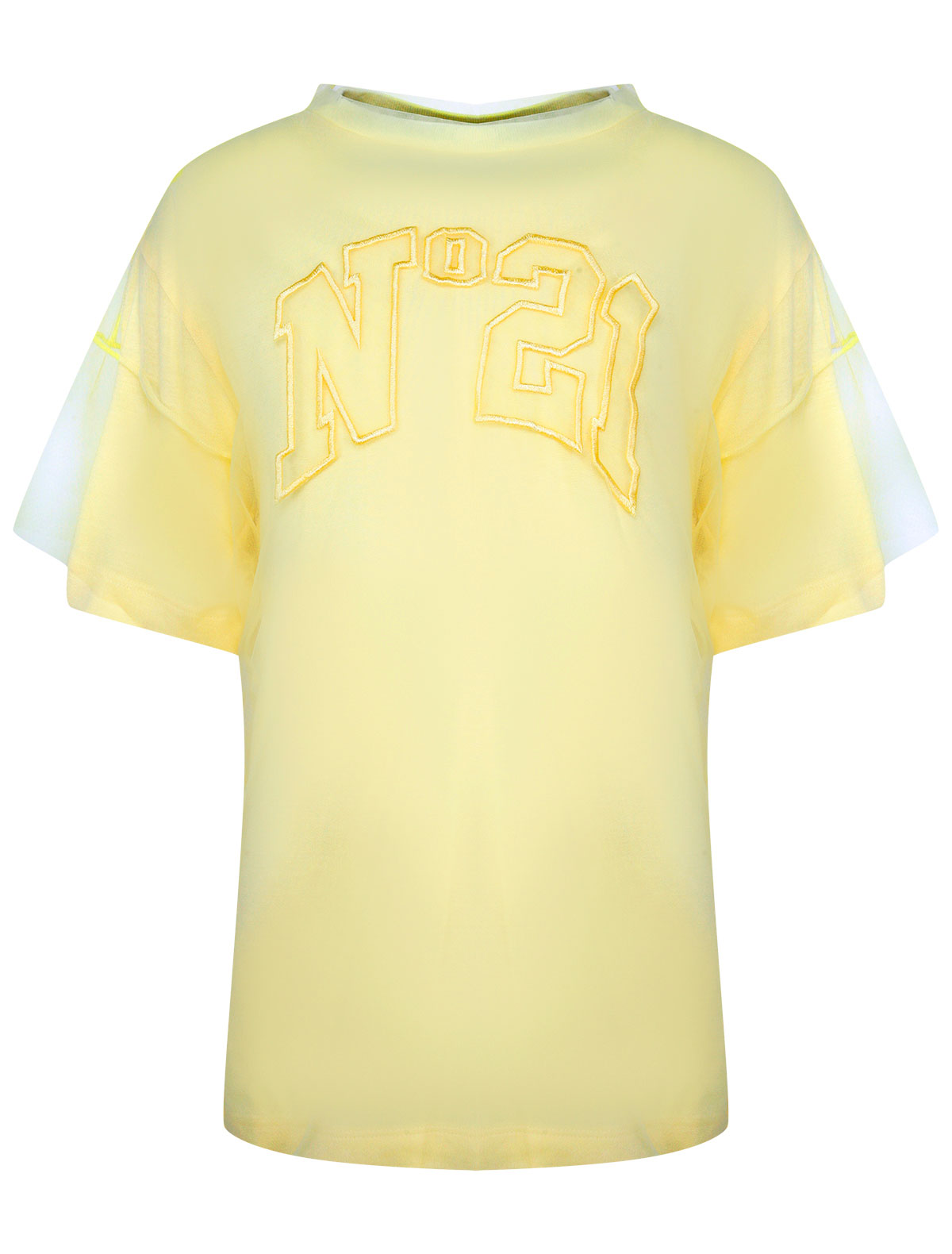 футболка n21 для девочки, желтая
