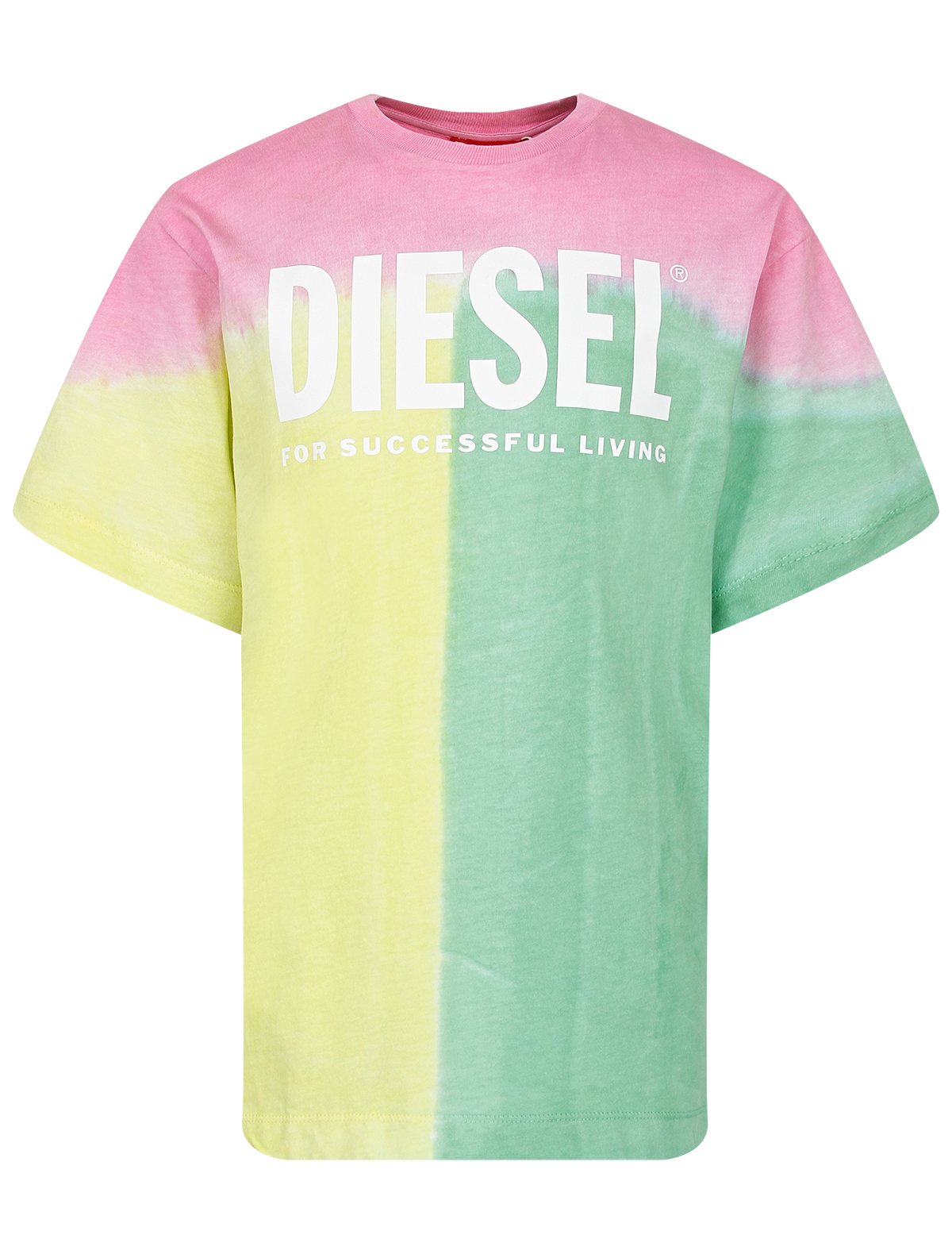 футболка diesel для девочки, разноцветная