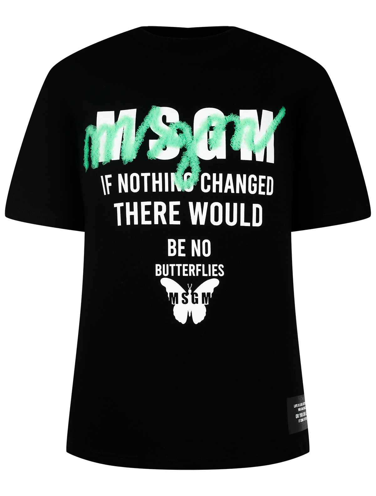 футболка msgm для девочки, черная