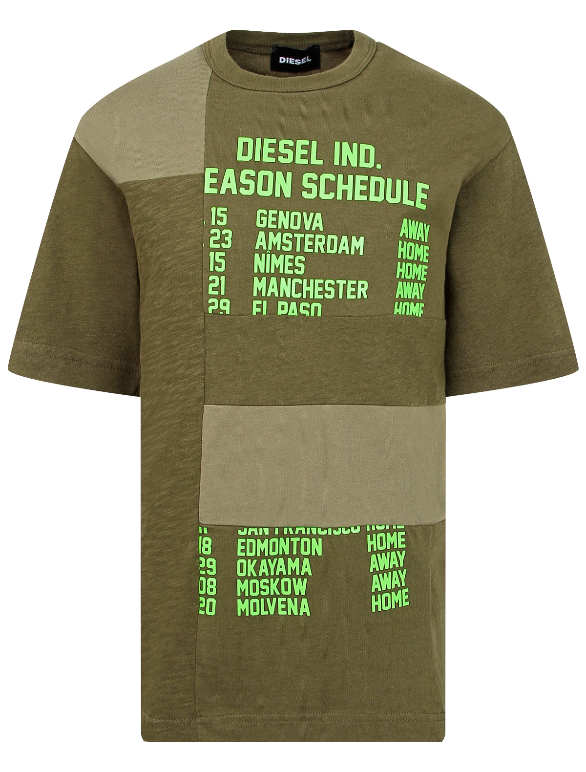 футболка diesel для мальчика, зеленая