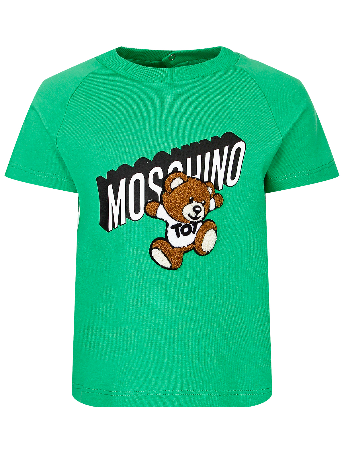 футболка moschino для мальчика, зеленая