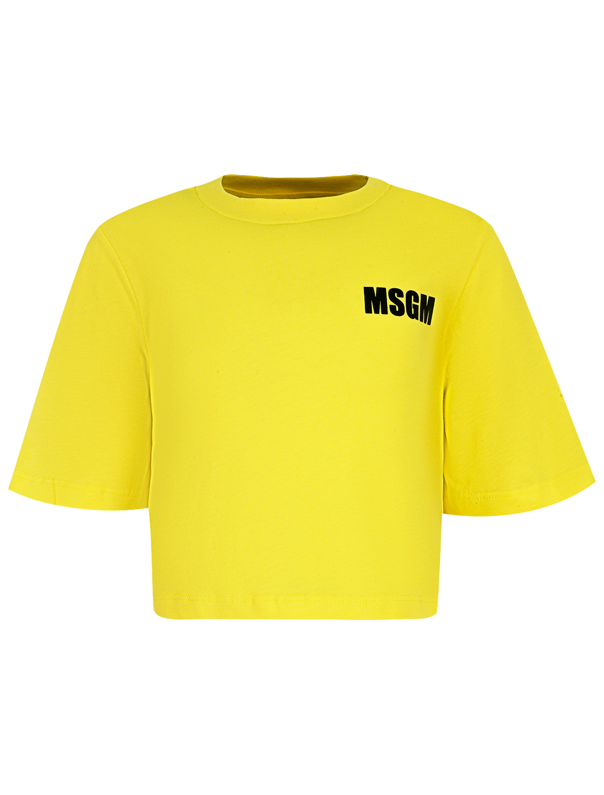 футболка msgm для девочки, желтая