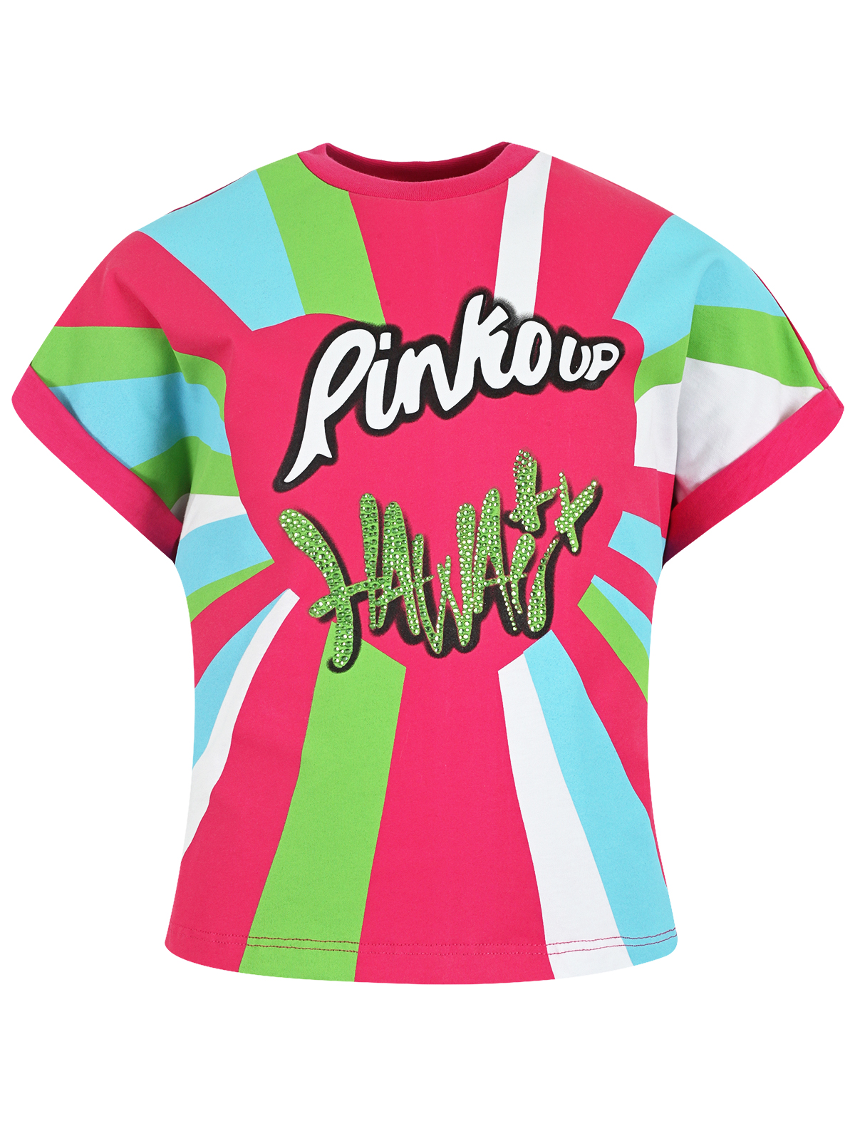 футболка pinko для девочки, розовая