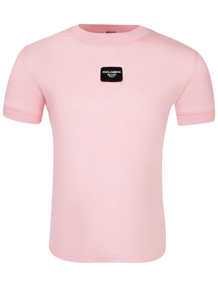 футболка dolce & gabbana для девочки, розовая