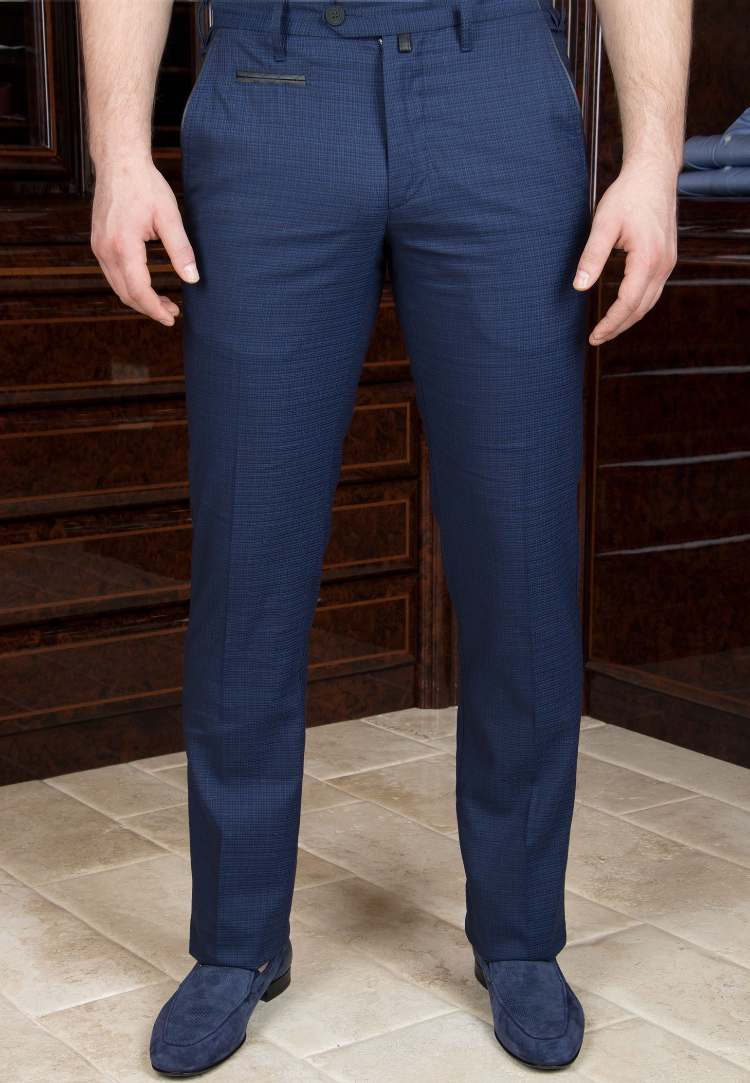 мужские классические брюки stefano ricci, синие
