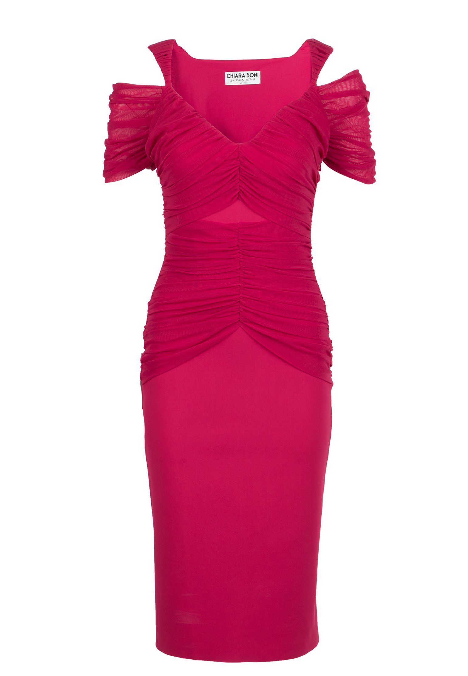 женское коктейльные платье chiara boni, бордовое
