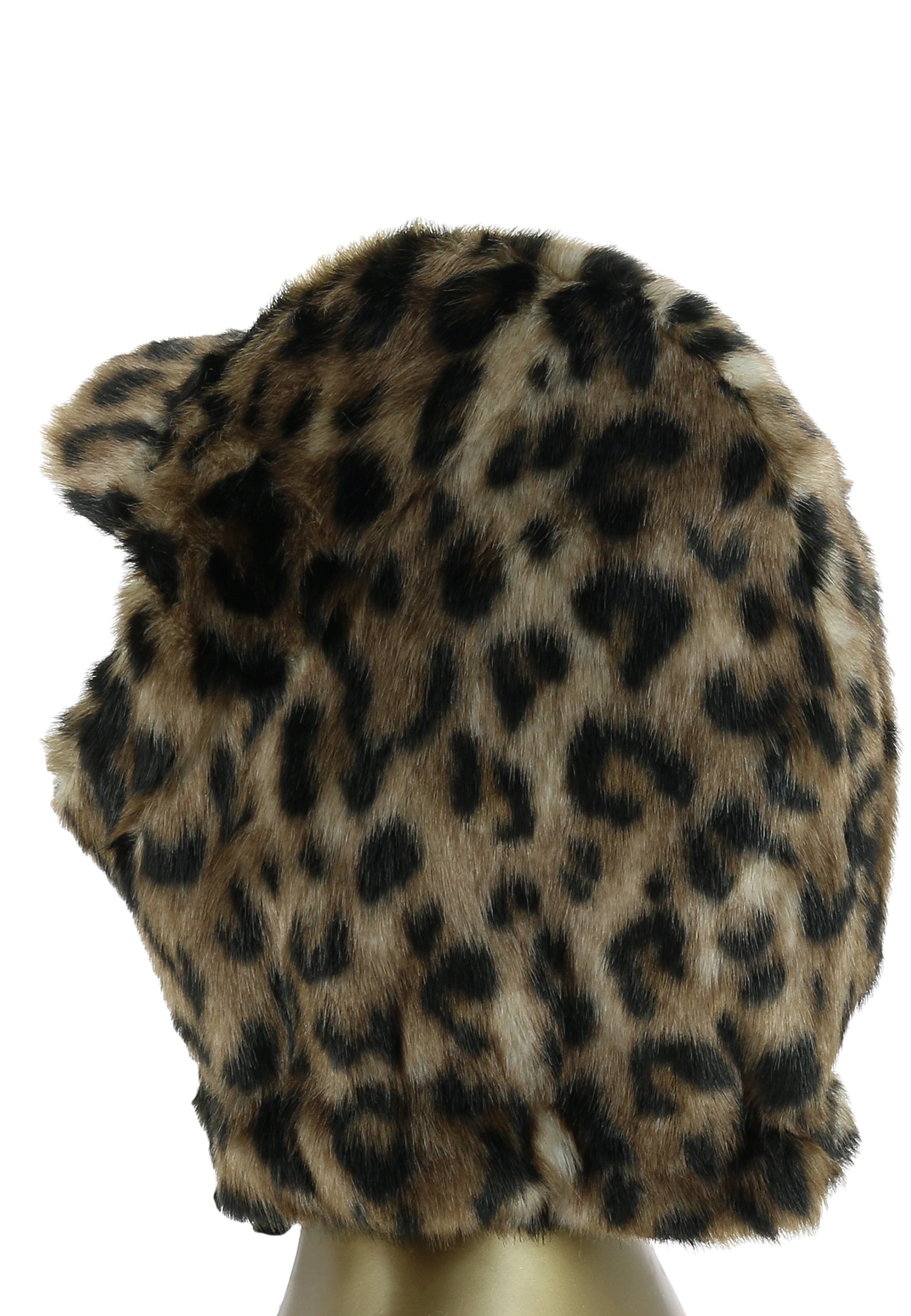 женская шапка n21, леопардовая