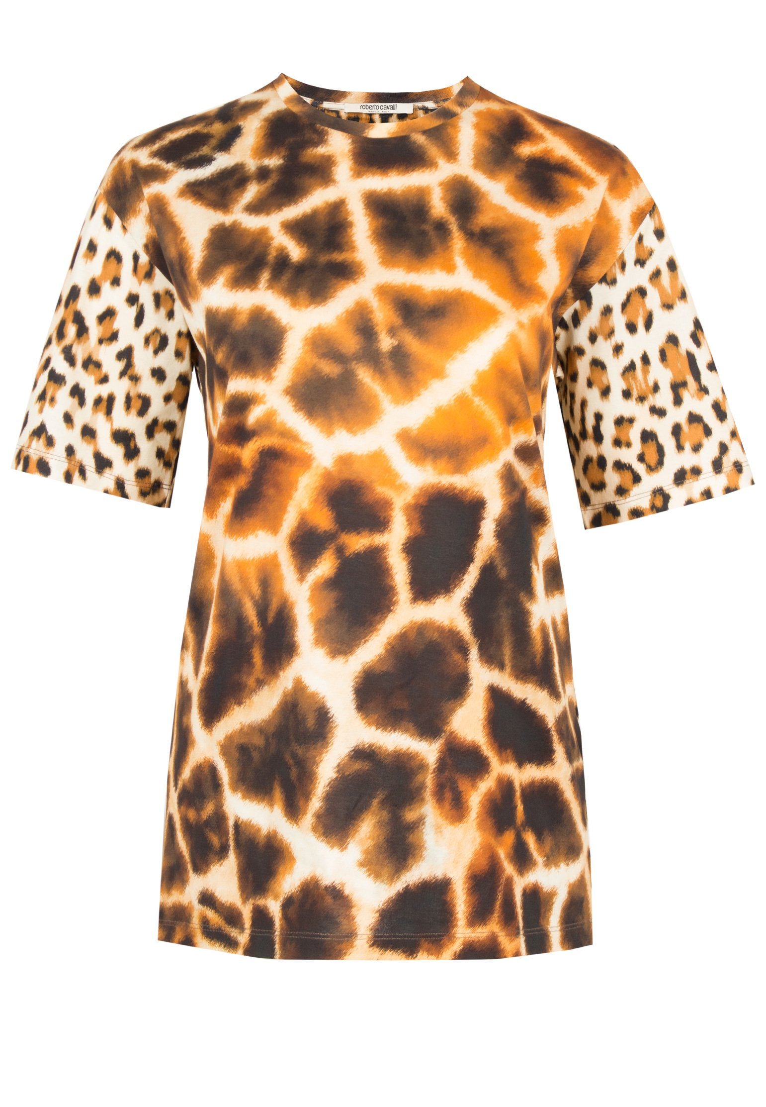 женская футболка roberto cavalli, леопардовая