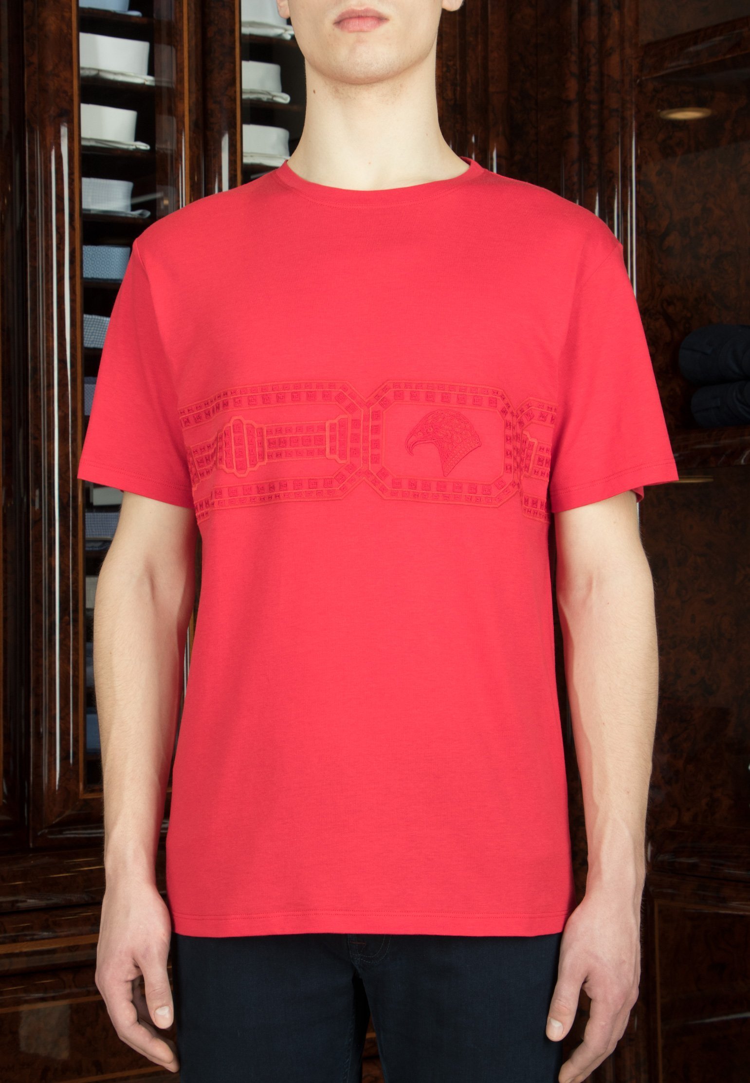 мужская футболка stefano ricci, красная
