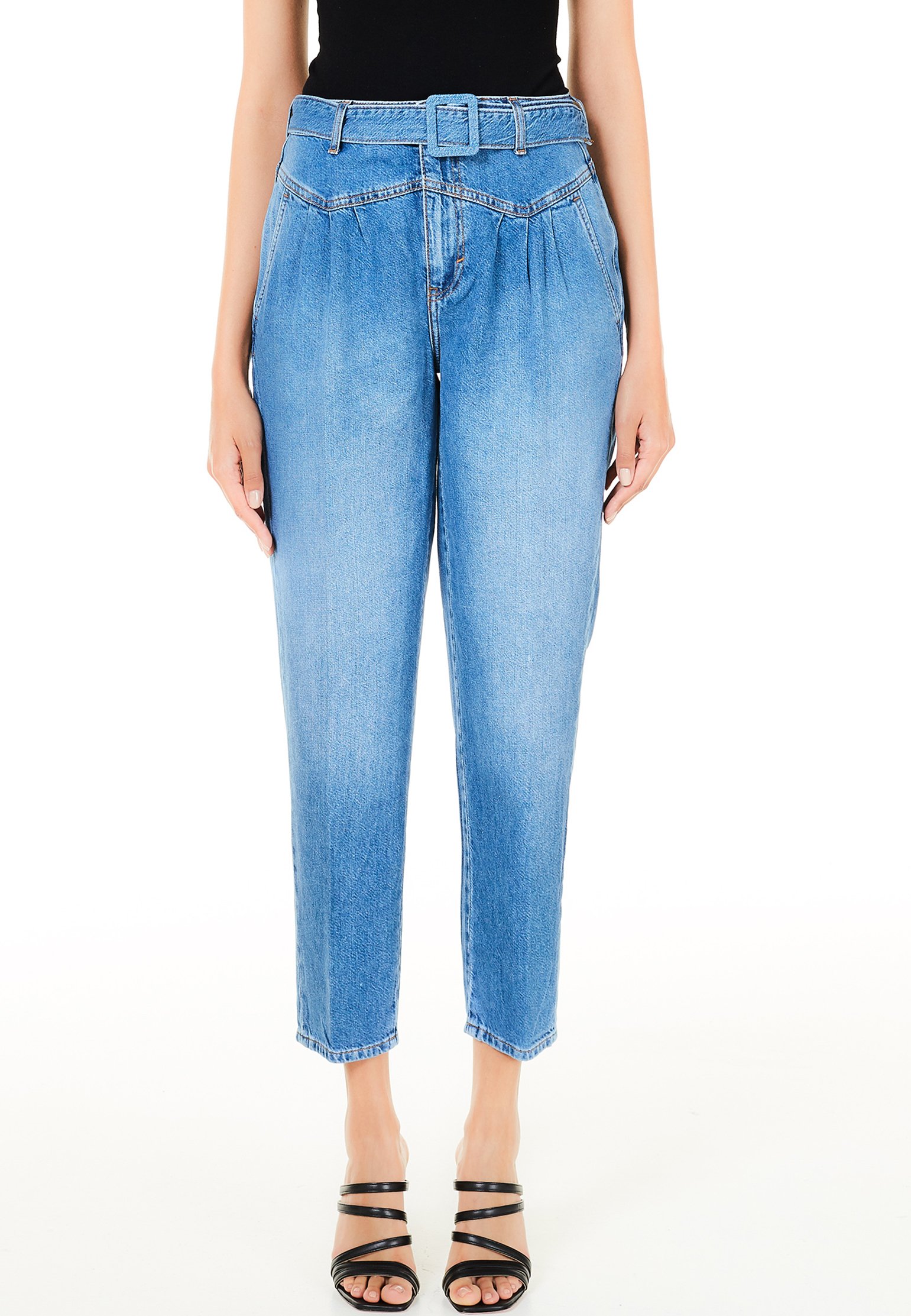 женские укороченные джинсы liu jo, синие
