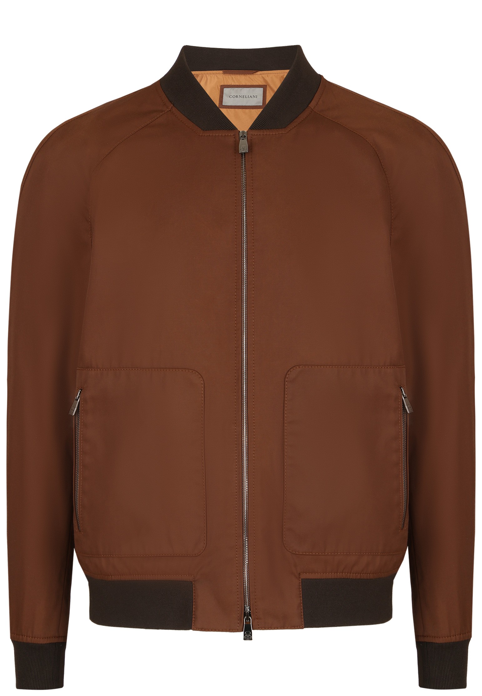 мужская куртка бомбер corneliani, коричневая
