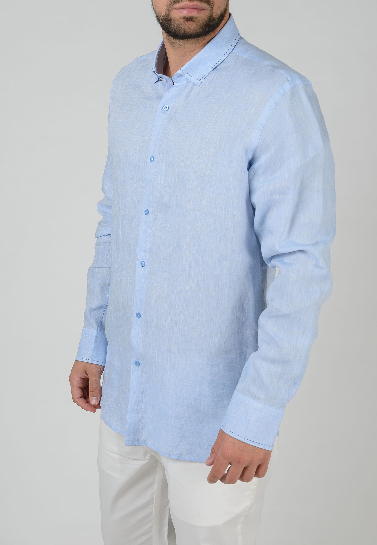 мужская рубашка stefano bellini, голубая
