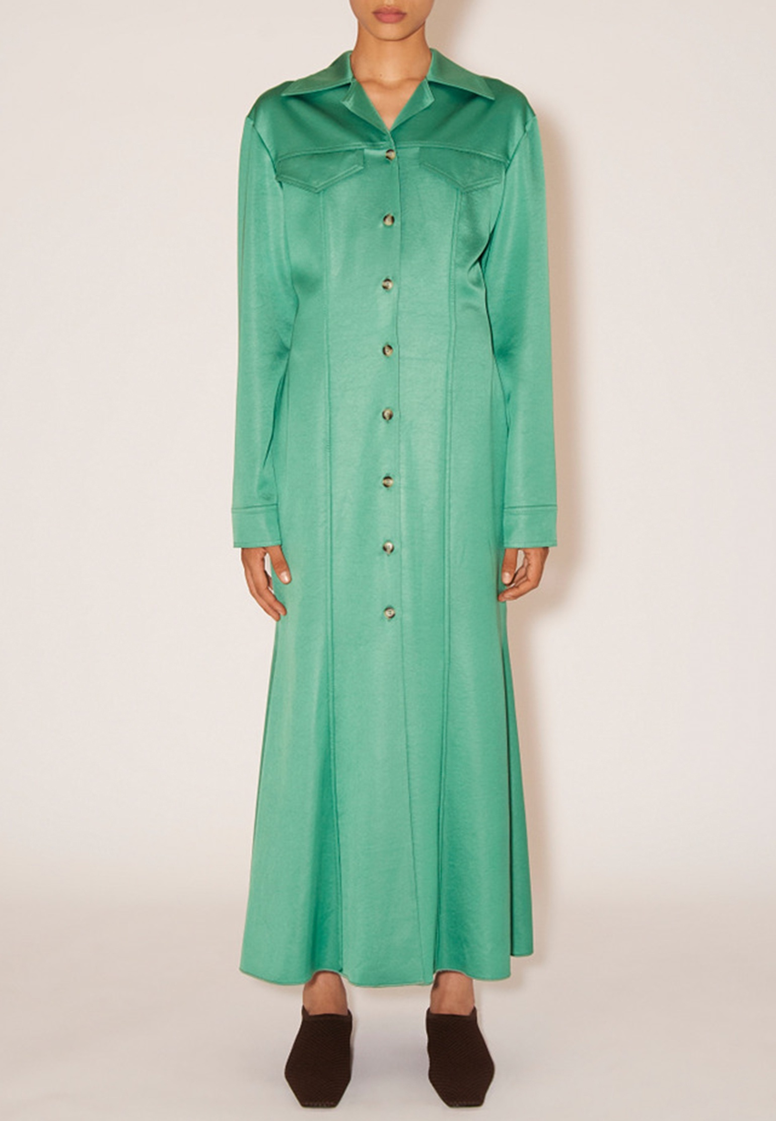 женское платье-рубашки nanushka, зеленое