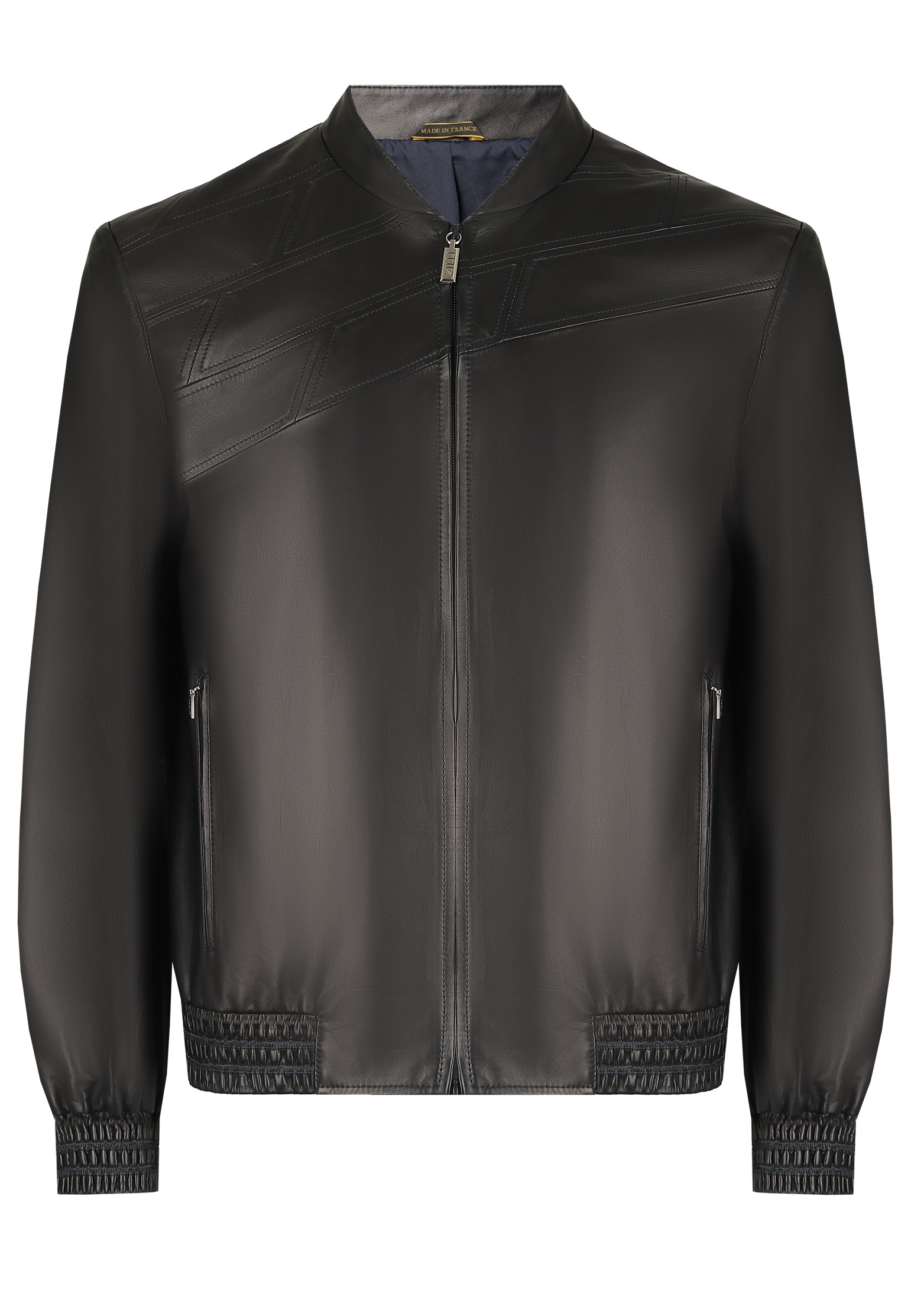 мужская кожаные куртка zilli, черная