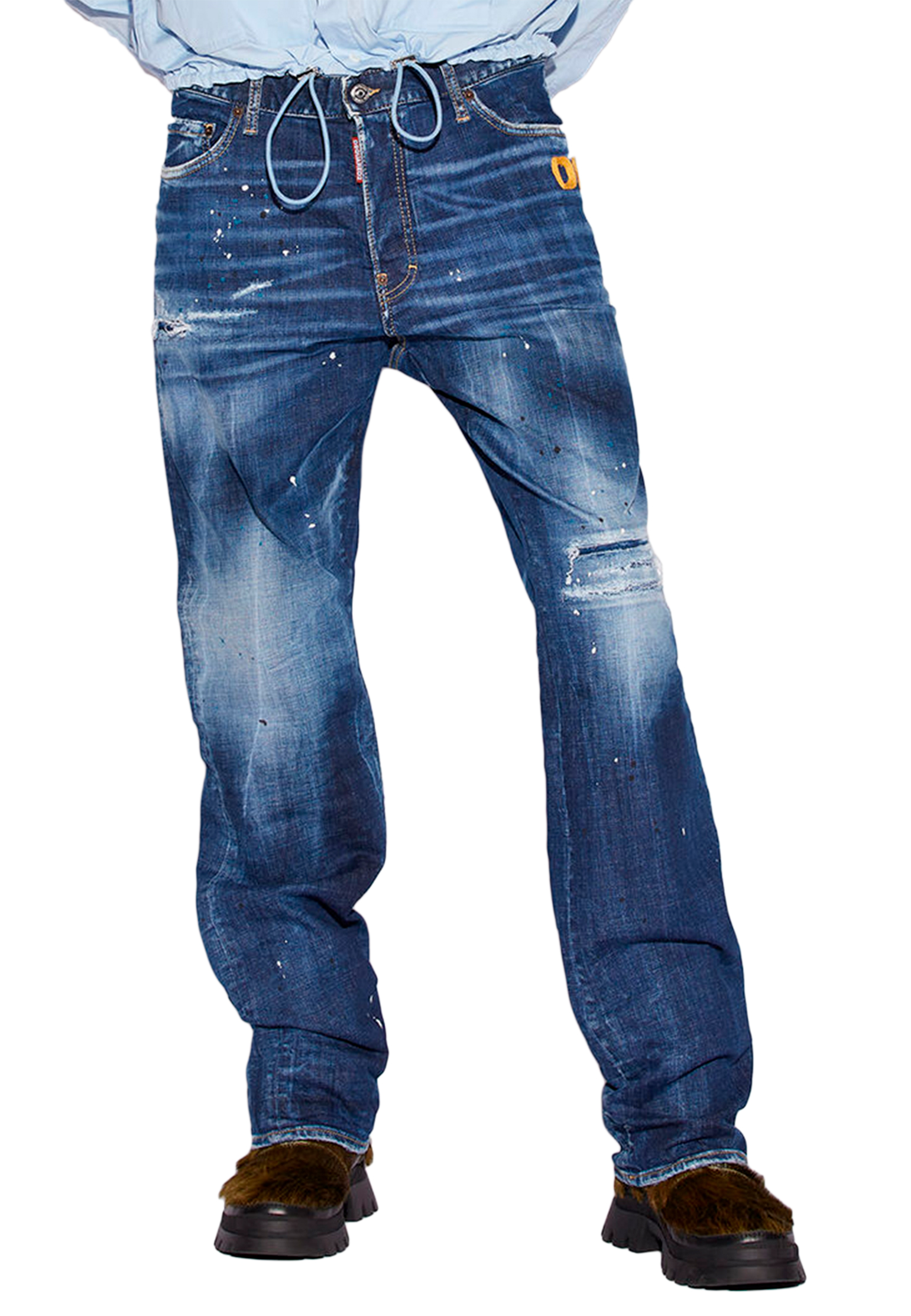 мужские прямые джинсы dsquared2, синие