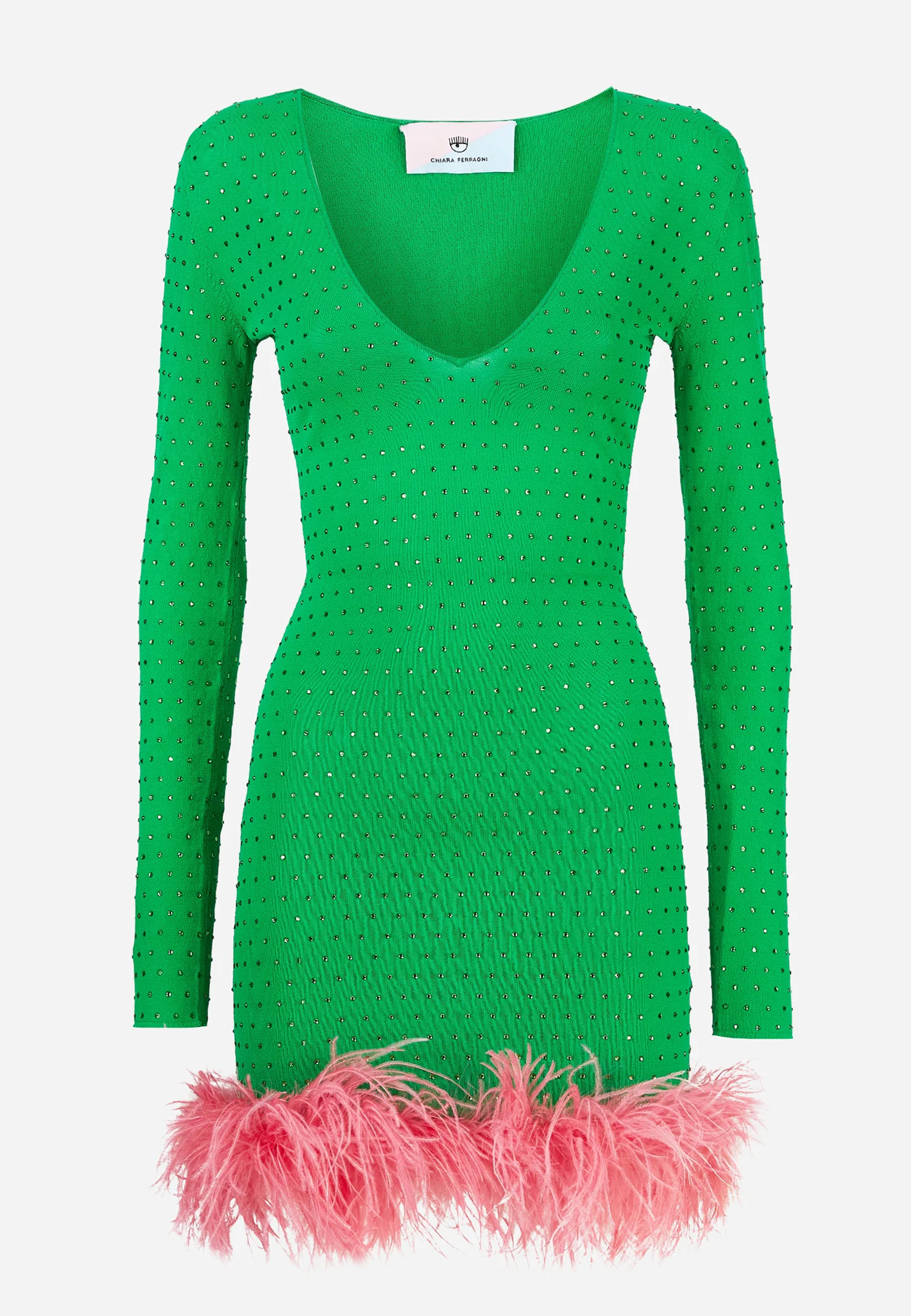 женское коктейльные платье chiara ferragni, зеленое
