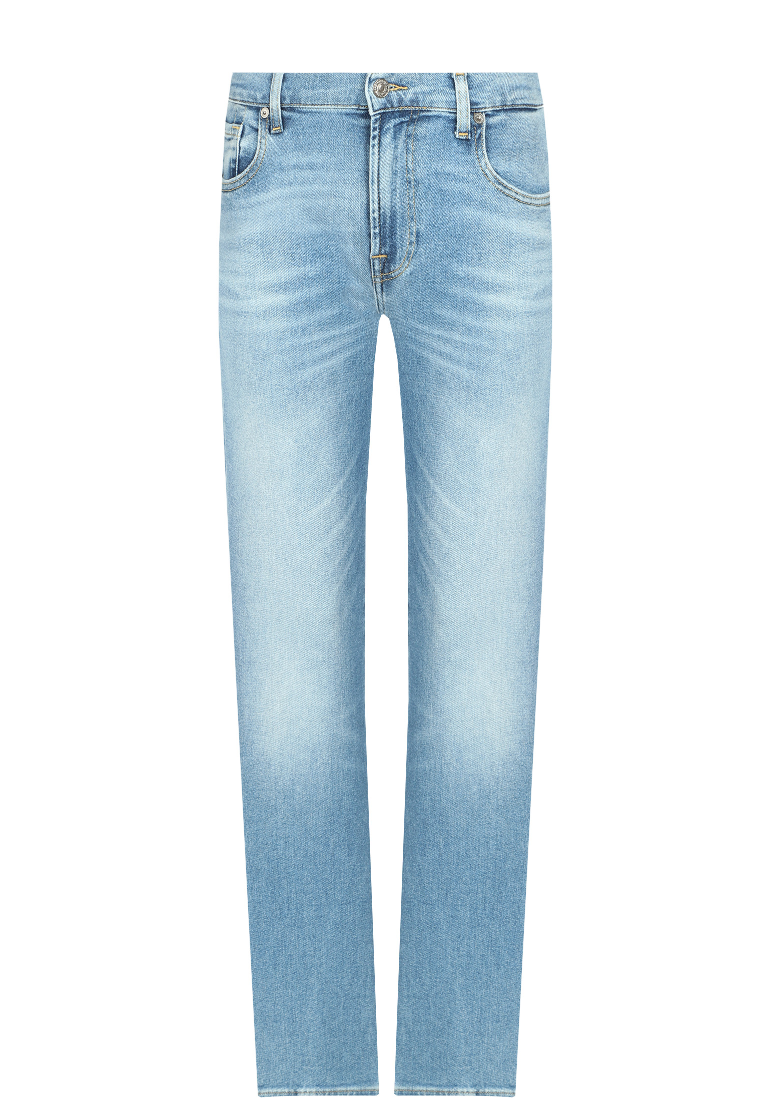 женские прямые джинсы 7 for all mankind, голубые