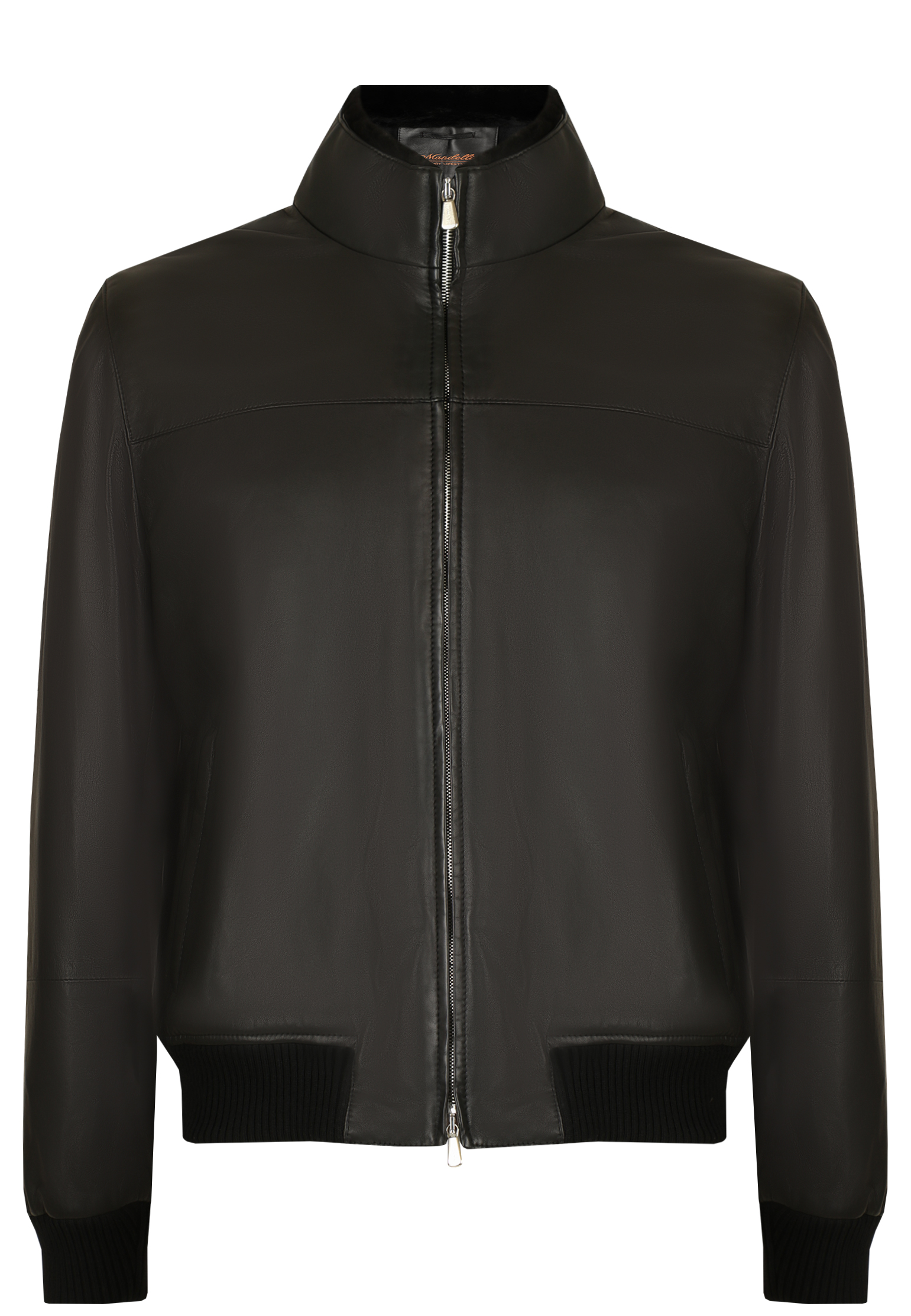 мужская кожаные куртка mandelli, черная