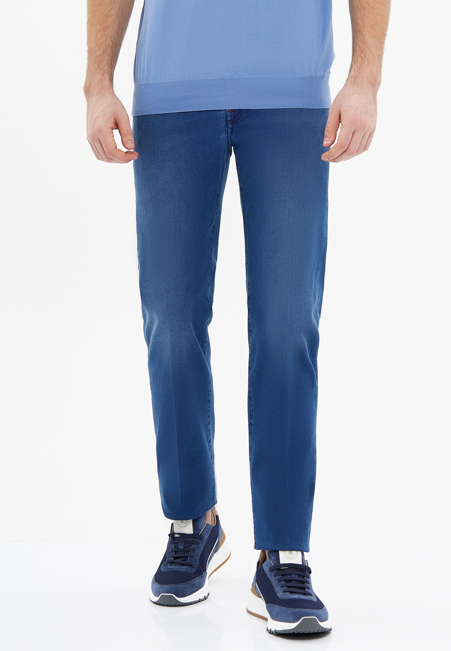 мужские прямые джинсы kiton, синие