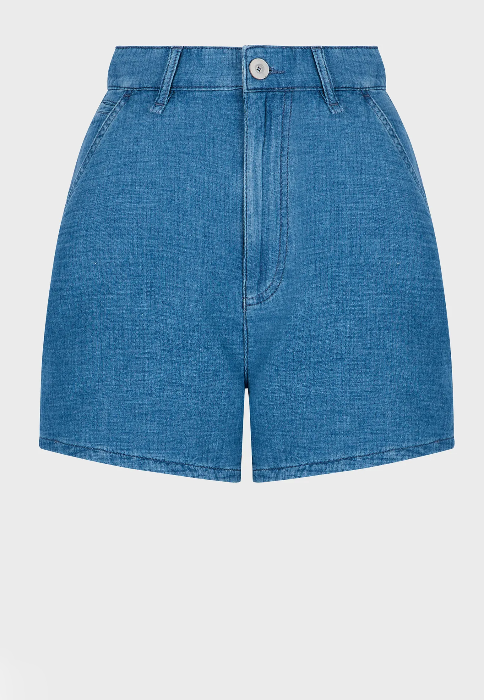 женские джинсовые шорты emporio armani, синие