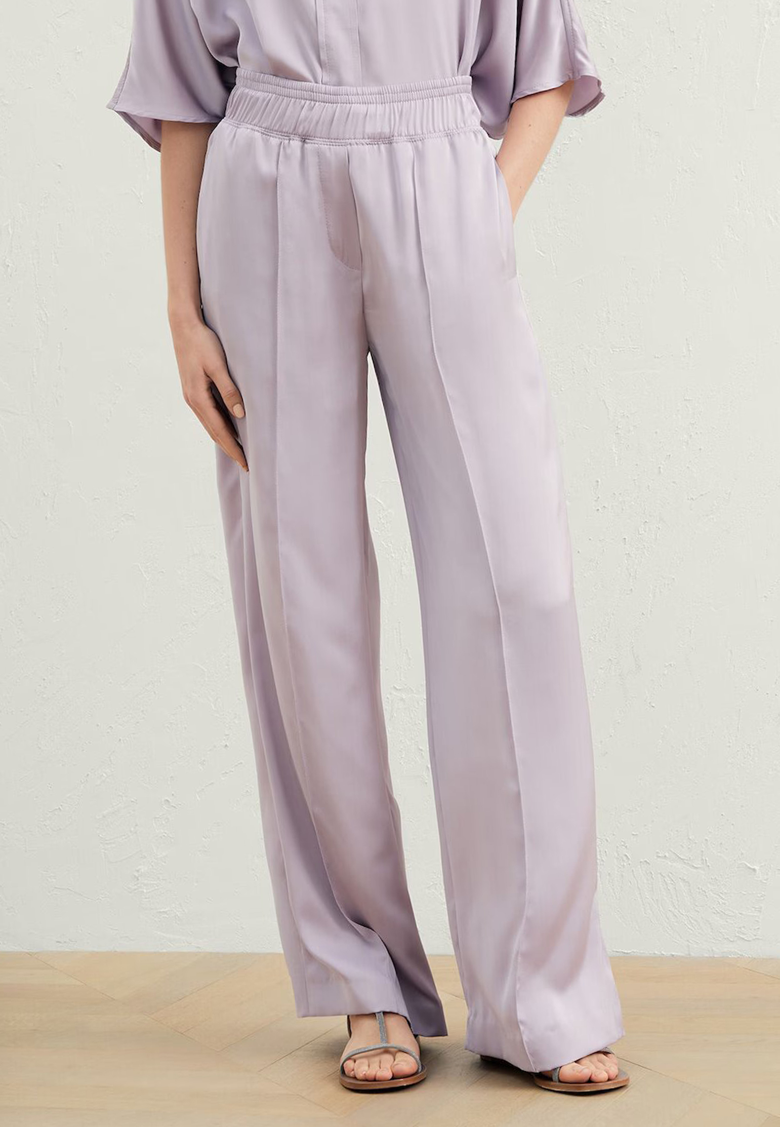 женские брюки brunello cucinelli, фиолетовые