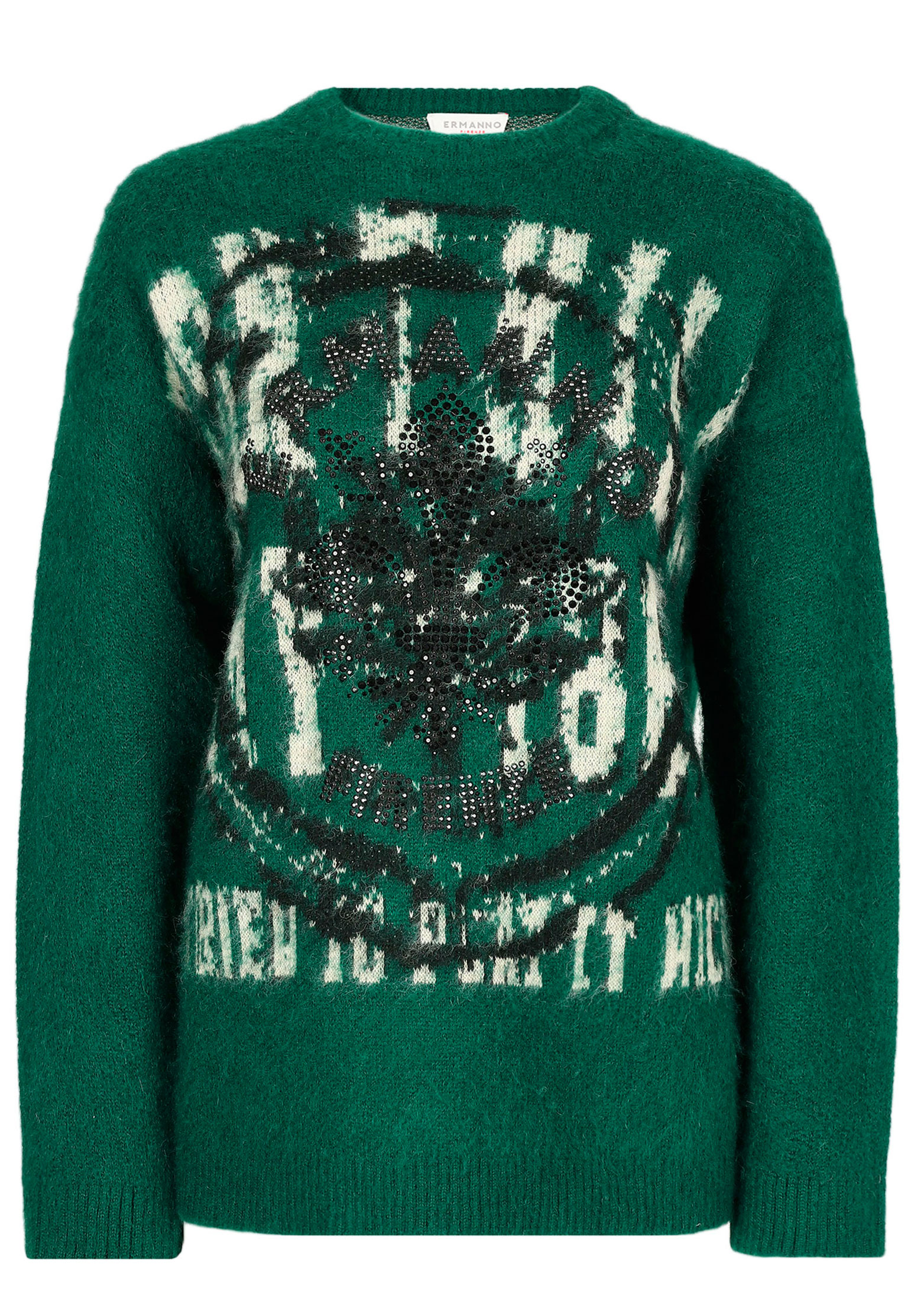 женский пуловер ermanno firenze, зеленый